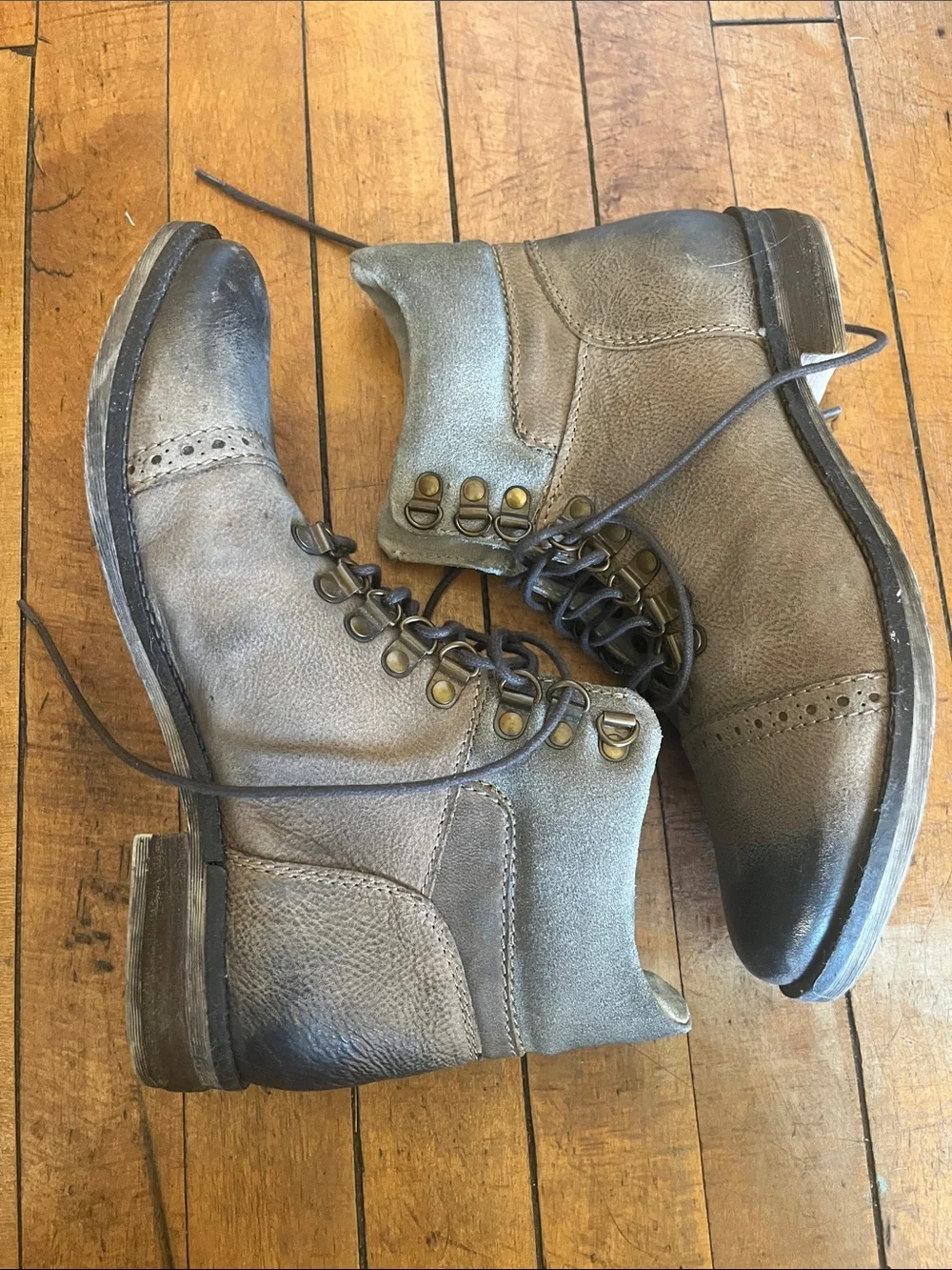 Diba true collage days Gray Lace-Up Leather Boots